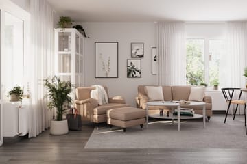Howard Classic 3-seters Svunget Stoffsofa - Mørk beige - Møbler - Sofaer - Howard-sofaer