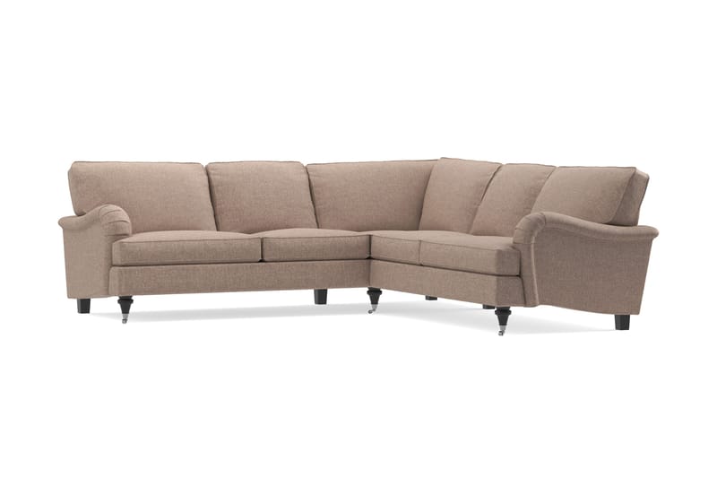 Howard Classic 6-seters L-formet Hjørnesofa i Stoff, Mørk beige