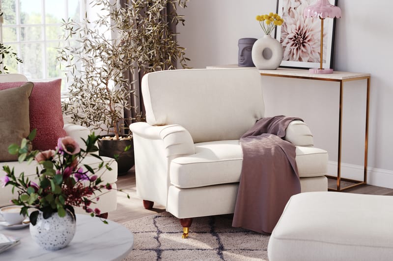 Howard Lyx 2-seters Fløyelssofa - Kremhvit - Møbler - Sofaer - Howard-sofaer