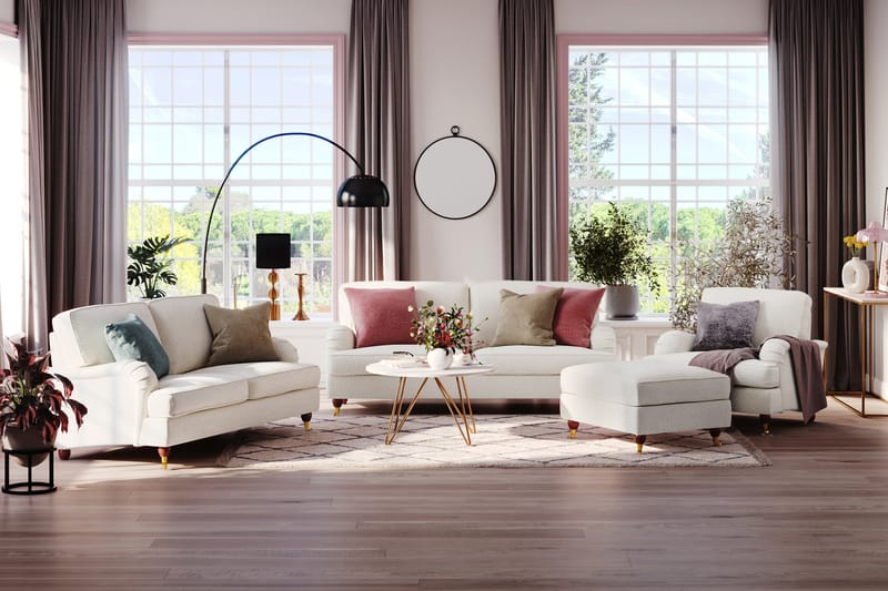 Howard Lyx 2-seters Sofa i Bouclé - Hvit - Møbler - Sofaer - Howard-sofaer