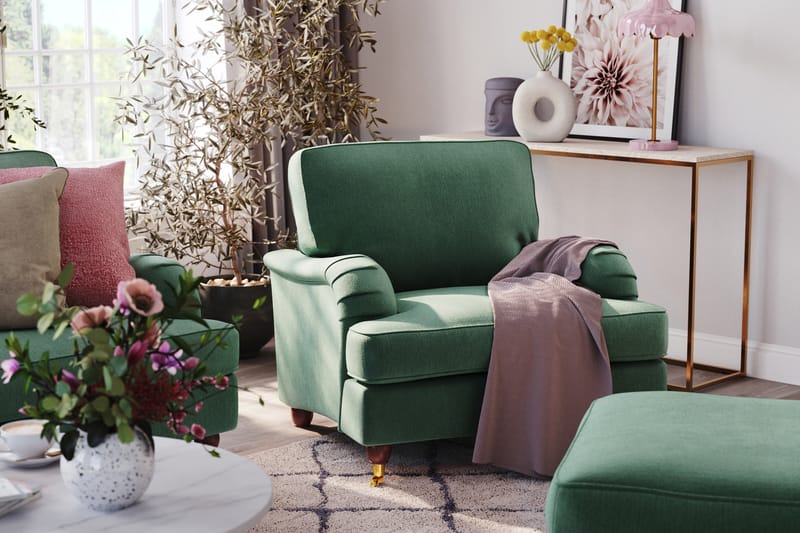 Howard Lyx 3-seters Fløyelssofa - Mørk grønn - Møbler - Sofaer - Howard-sofaer