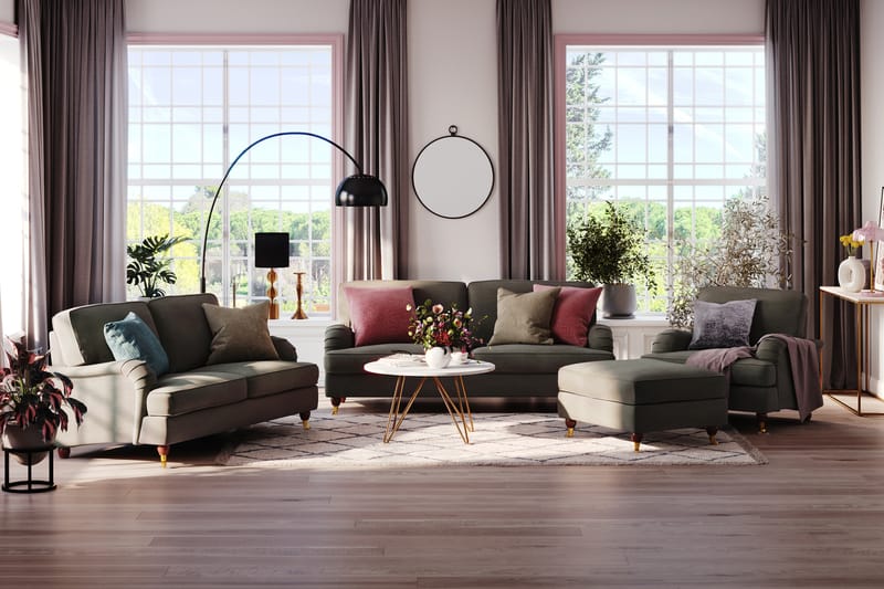 Howard Lyx 3-seters Manchestersofa - Mørk grå - Møbler - Sofaer - Howard-sofaer