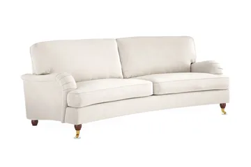 Howard Lyx 3-seters Svunget Fløyelssofa - Kremhvit - Møbler - Sofaer - Howard-sofaer