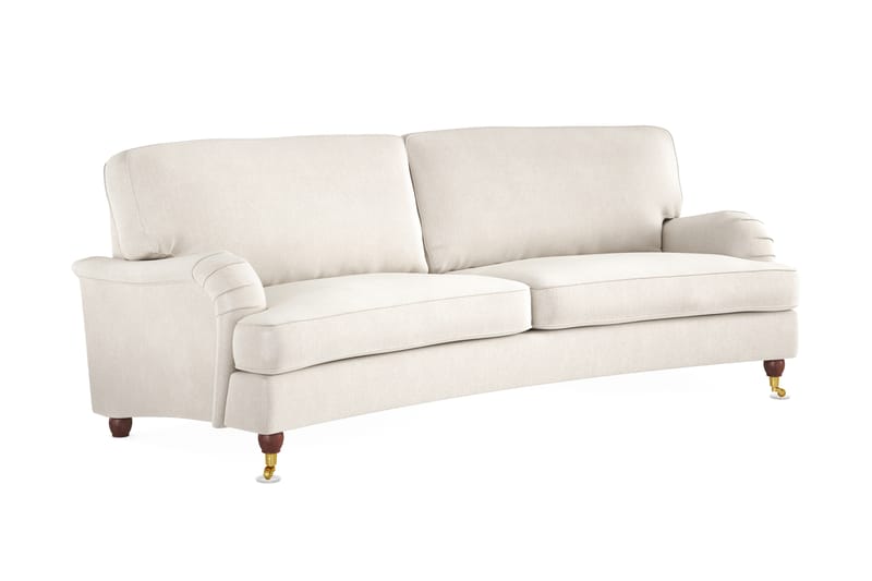 Howard Lyx 3-seters Svunget Fløyelssofa - Kremhvit - Møbler - Sofaer - Howard-sofaer