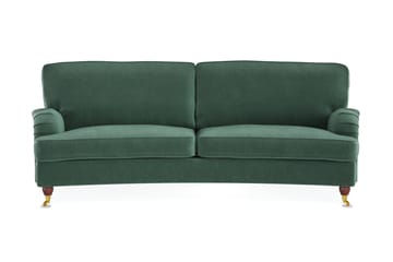 Howard Lyx 3-seters Svunget Fløyelssofa - Mørk grønn - Møbler - Sofaer - Howard-sofaer