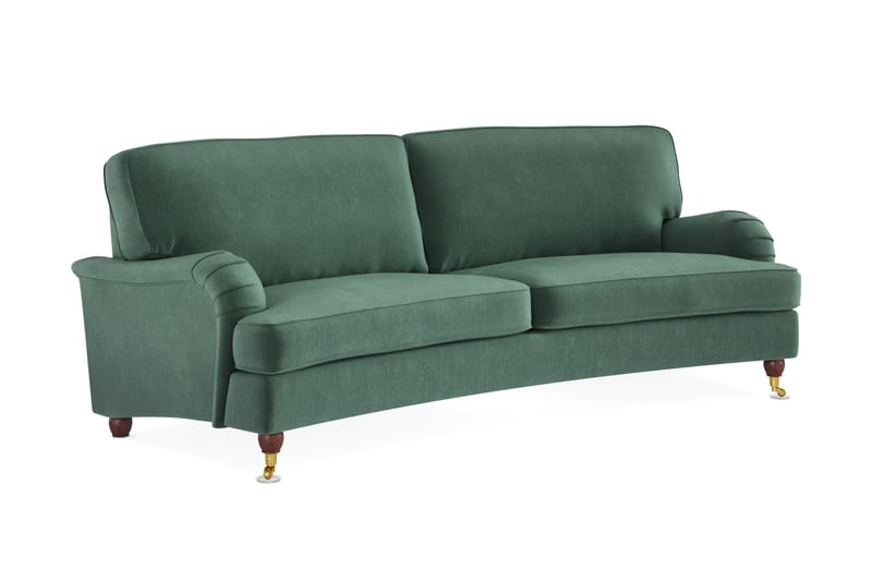 Howard Lyx 3-seters Svunget Fløyelssofa - Mørk grønn - Møbler - Sofaer - Howard-sofaer