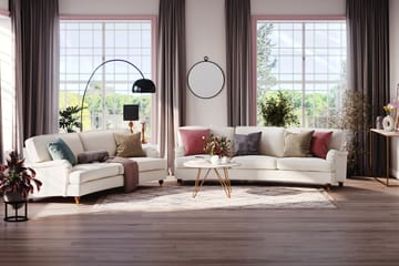 Howard Lyx 3-seters Svunget Sofa i Bouclé - Hvit - Møbler - Sofaer - Howard-sofaer