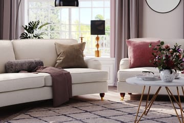 Howard Lyx 3-seters Svunget Sofa i Bouclé - Hvit - Møbler - Sofaer - Howard-sofaer