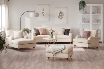 Howard Lyx 3-seters Svunget Stoffsofa - Beige - Møbler - Sofaer - Howard-sofaer