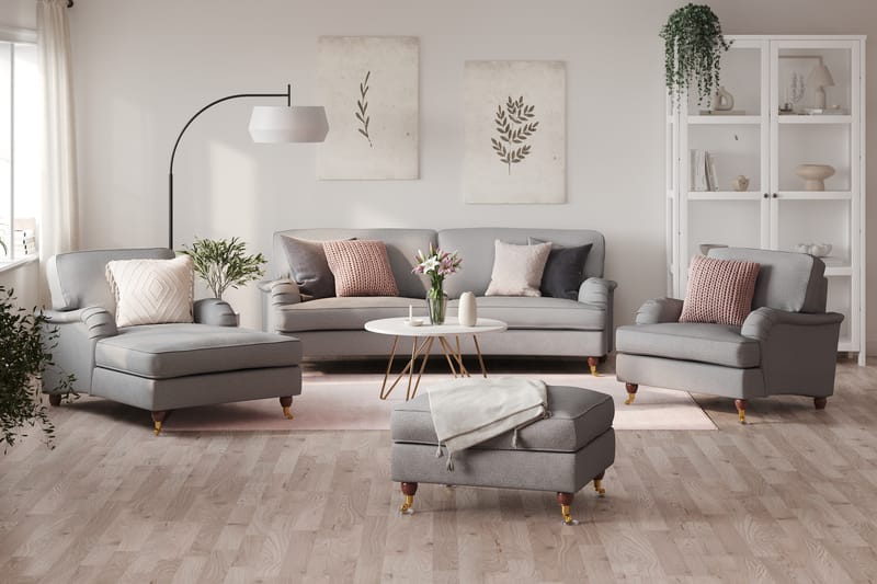 Howard Lyx 3-seters Svunget Stoffsofa - Lys grå - Møbler - Sofaer - Howard-sofaer