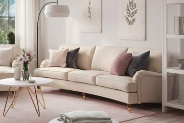Howard Lyx 4-seters Bueformet Stoffsofa - Beige - Møbler - Sofaer - Howard-sofaer