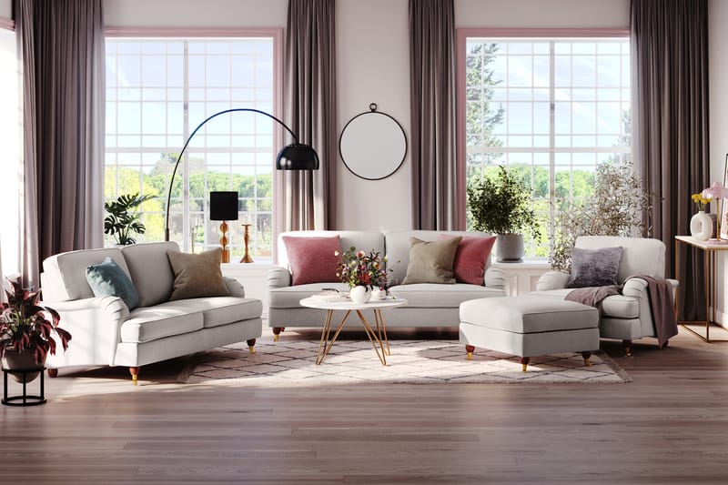 Howard Lyx 4-seters Stoffsofa - Lys grå - Møbler - Sofaer - Howard-sofaer