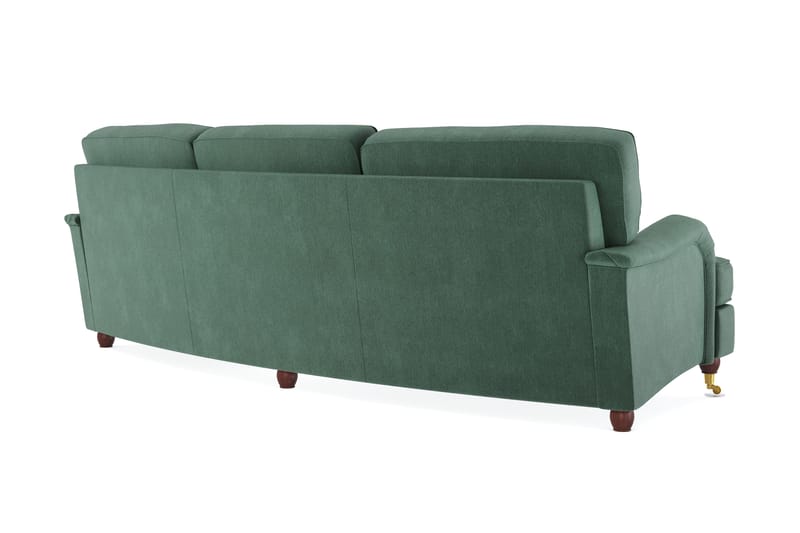 Howard Lyx 4-seters Svunget Fløyelssofa - Mørk grønn - Møbler - Sofaer - Howard-sofaer