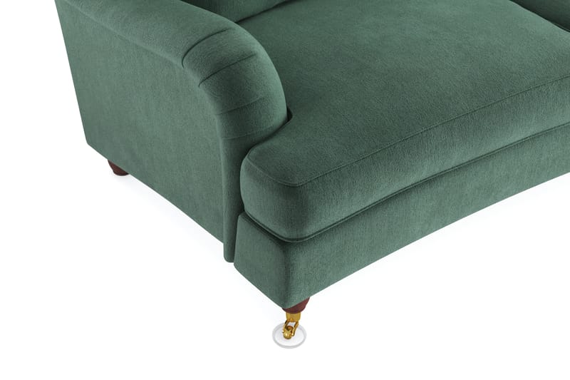 Howard Lyx 4-seters Svunget Fløyelssofa - Mørk grønn - Møbler - Sofaer - Howard-sofaer