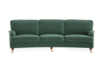 Howard Lyx 4-seters Svunget Fløyelssofa - Mørk grønn - Møbler - Sofaer - Howard-sofaer