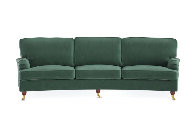 Howard Lyx 4-seters Svunget Fløyelssofa - Mørk grønn - Møbler - Sofaer - Howard-sofaer