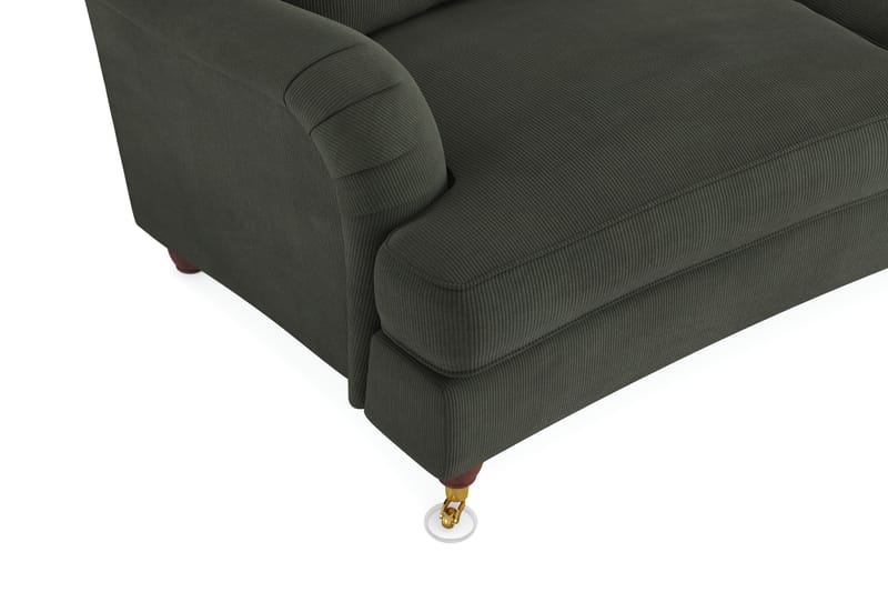 Howard Lyx 4-seters Svunget Manchestersofa - Mørk grønn - Møbler - Sofaer - Howard-sofaer