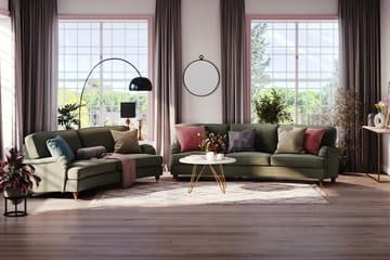 Howard Lyx 4-seters Svunget Manchestersofa - Mørk grønn - Møbler - Sofaer - Howard-sofaer