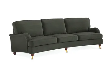 Howard Lyx 4-seters Svunget Manchestersofa - Mørk grønn - Møbler - Sofaer - Howard-sofaer