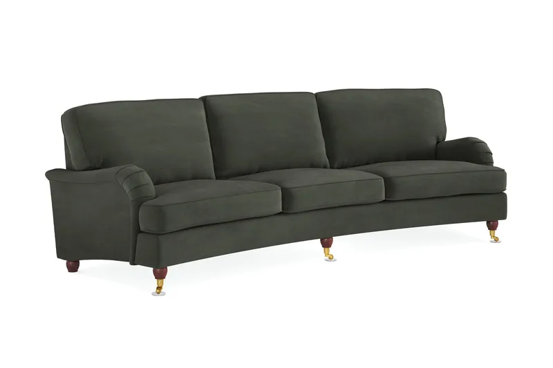 Howard Lyx 4-seters Svunget Manchestersofa - Mørk grønn - Møbler - Sofaer - Howard-sofaer