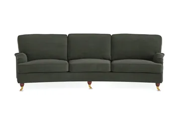 Howard Lyx 4-seters Svunget Manchestersofa - Mørk grønn - Møbler - Sofaer - Howard-sofaer