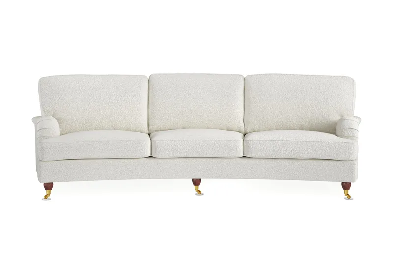 Howard Lyx 4-seters Svunget Sofa i Bouclé, Hvit