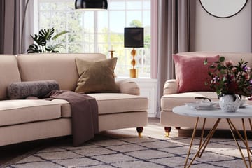 Howard Lyx 4-seters Svunget Stoffsofa - Beige - Møbler - Sofaer - Howard-sofaer