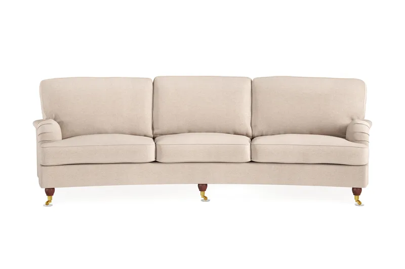 Howard Lyx 4-seters Svunget Stoffsofa, Beige