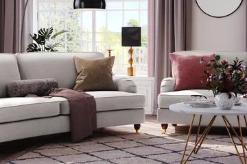 Howard Lyx 4-seters Svunget Stoffsofa - Lys grå - Møbler - Sofaer - Howard-sofaer