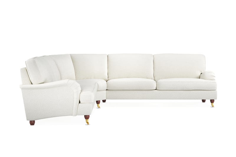 Howard Lyx 6-seters Høyrevendt L-formet Hjørnesofa i Bouclé - Hvit - Møbler - Sofaer - Howard-sofaer