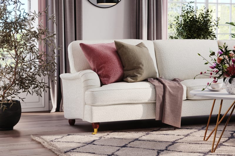 Howard Lyx 6-seters Høyrevendt L-formet Hjørnesofa i Bouclé - Hvit - Møbler - Sofaer - Howard-sofaer