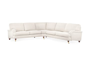 Howard Lyx 6-seters Høyrevendt L-formet Hjørnesofa i Fløyel - Kremhvit - Møbler - Sofaer - Howard-sofaer
