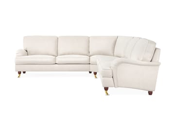 Howard Lyx 6-seters Høyrevendt L-formet Hjørnesofa i Fløyel - Kremhvit - Møbler - Sofaer - Howard-sofaer