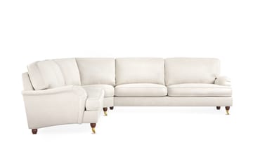 Howard Lyx 6-seters Høyrevendt L-formet Hjørnesofa i Fløyel - Kremhvit - Møbler - Sofaer - Howard-sofaer