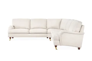 Howard Lyx 6-seters Høyrevendt L-formet Hjørnesofa i Fløyel - Kremhvit - Møbler - Sofaer - Howard-sofaer
