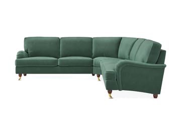 Howard Lyx 6-seters Høyrevendt L-formet Hjørnesofa i Fløyel - Mørk grønn - Møbler - Sofaer - Howard-sofaer