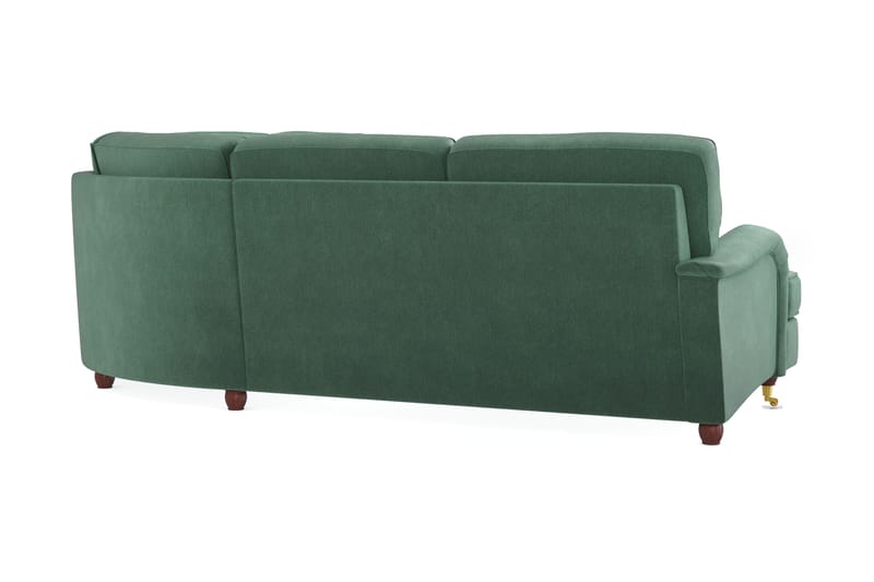 Howard Lyx 6-seters Høyrevendt L-formet Hjørnesofa i Fløyel - Mørk grønn - Møbler - Sofaer - Howard-sofaer