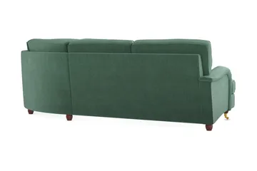 Howard Lyx 6-seters Høyrevendt L-formet Hjørnesofa i Fløyel - Mørk grønn - Møbler - Sofaer - Howard-sofaer