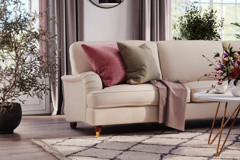 Howard Lyx 6-seters Høyrevendt L-formet Hjørnesofa i Manchester - Beige - Møbler - Sofaer - Howard-sofaer