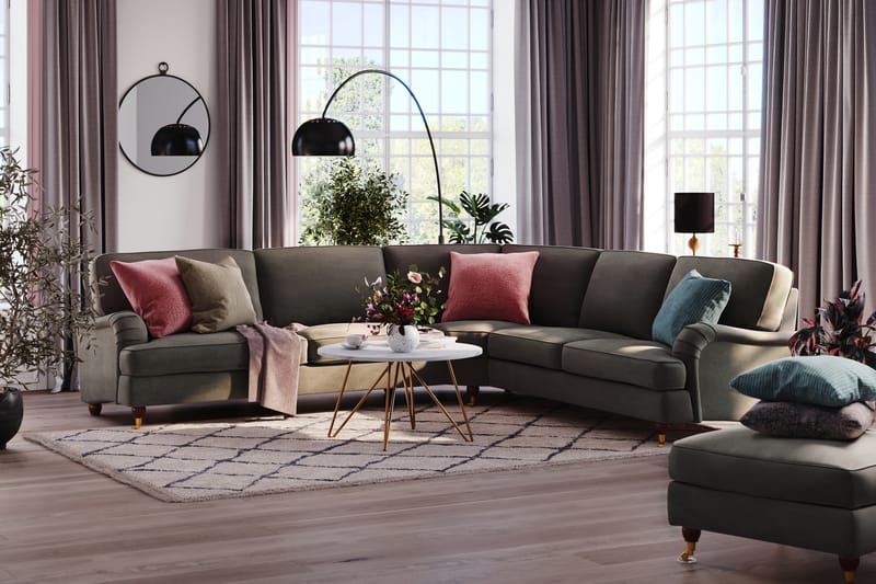 Howard Lyx 6-seters Høyrevendt L-formet Hjørnesofa i Manchester - Mørk grå - Møbler - Sofaer - Howard-sofaer