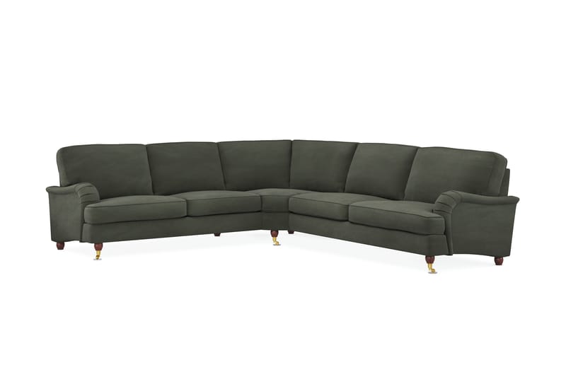 Howard Lyx 6-seters Høyrevendt L-formet Hjørnesofa i Manchester - Mørk grønn - Møbler - Sofaer - Howard-sofaer