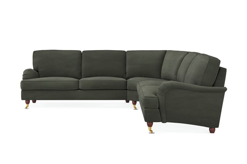 Howard Lyx 6-seters Høyrevendt L-formet Hjørnesofa i Manchester - Mørk grønn - Møbler - Sofaer - Howard-sofaer