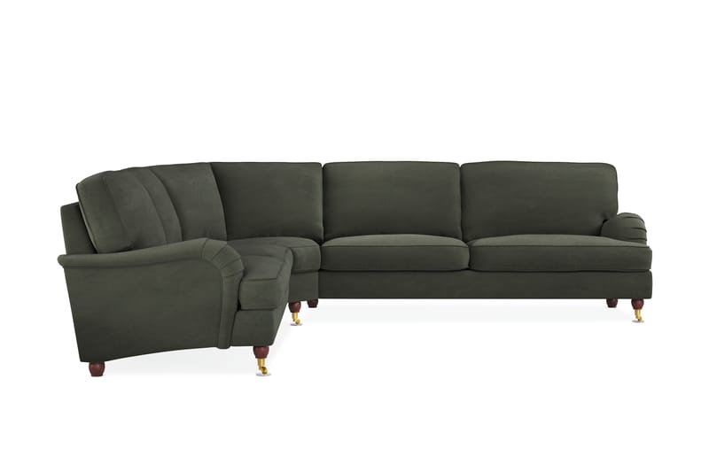 Howard Lyx 6-seters Høyrevendt L-formet Hjørnesofa i Manchester - Mørk grønn - Møbler - Sofaer - Howard-sofaer