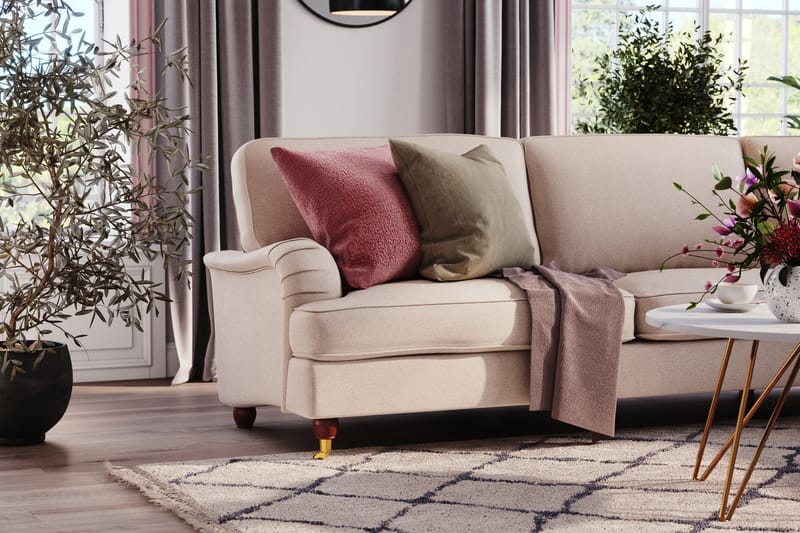 Howard Lyx 6-seters Høyrevendt L-formet Hjørnesofa i Stoff - Beige - Møbler - Sofaer - Howard-sofaer