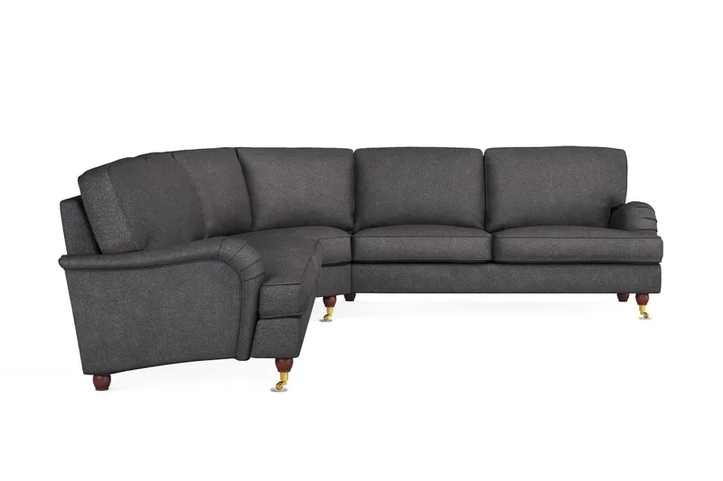 Howard Lyx 6-seters Høyrevendt L-formet Hjørnesofa i Stoff, Mørk grå