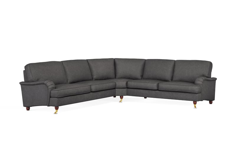 Howard Lyx 6-seters Høyrevendt L-formet Hjørnesofa i Stoff - Mørk grå - Møbler - Sofaer - Howard-sofaer