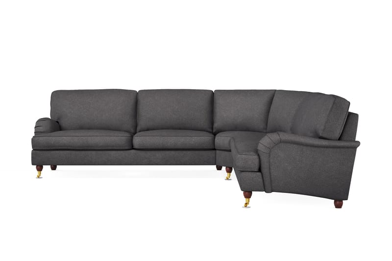 Howard Lyx 6-seters Høyrevendt L-formet Hjørnesofa i Stoff - Mørk grå - Møbler - Sofaer - Howard-sofaer