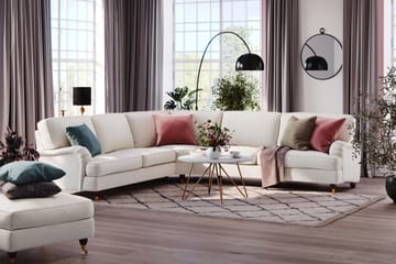 Howard Lyx 6-seters Venstrevendt L-formet Hjørnesofa i Bouclé - Hvit - Møbler - Sofaer - Howard-sofaer