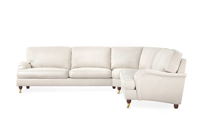 Howard Lyx 6-seters Venstrevendt L-formet Hjørnesofa i Fløyel - Kremhvit - Møbler - Sofaer - Howard-sofaer