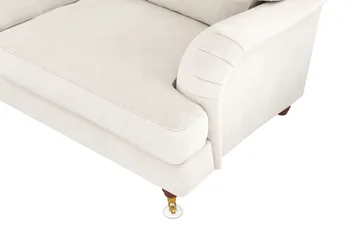 Howard Lyx 6-seters Venstrevendt L-formet Hjørnesofa i Fløyel - Kremhvit - Møbler - Sofaer - Howard-sofaer